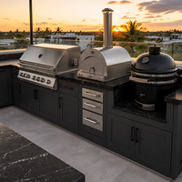 Cuisine barbecue extérieure  et station de grill pour villas Four électrique encastré sur mesure et gril en acier inoxydable
