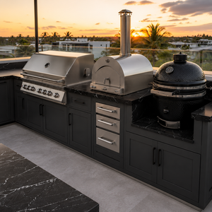 Cuisine barbecue extérieure  et station de grill pour villas Four électrique encastré sur mesure et gril en acier inoxydable - Product Image 3