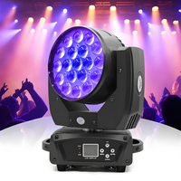 Projecteur de scène LED 19x15W DMX RGBW 4-en-1 avec zoom, stroboscope, faisceau et wash, tête mobile à CRI élevé 90 pour DJ, bar, discothèque, club