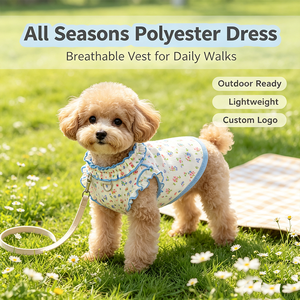 Ropa para Mascotas, Perros y Gatos, Diseño Floral, Transpirable, Bonito, Primavera Verano, Nuevo, con Volantes, Venta al por Mayor, <span class=keywords><strong>Bichón</strong></span> - Product Image 1
