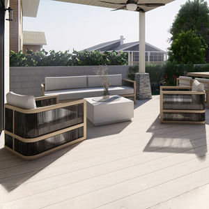 Estilo nórdico Muebles de teca al aire libre Patio Cuerda trenzada Sofá al aire libre <span class=keywords><strong>Villa</strong></span> Jardín Sofá de teca - Product Image 3