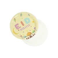 Assiettes, gobelets et serviettes en papier colorés pour la mosquée, jetables, pour l'Aïd Moubarak, vaisselle pour enfants musulmans