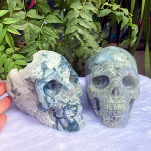 Crânes en agate mousse de haute qualité en gros, pierres naturelles polies pour la guérison par les cristaux, décoration d'intérieur unique et cadeaux de vacances - Product Image 3