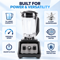 Blender professionnel de qualité supérieure, grande capacité de 3 L, avec 6 lames en SUS304 pour jus et milkshakes
