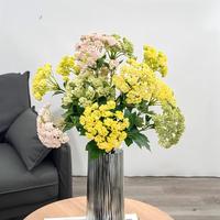 Bunga Hydrangea Palsu untuk Dekorasi Taman, 3 Kepala Bunga Artifisial untuk Rangkaian Meja