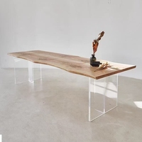 Table de salle à manger de meubles de restaurant en bois de marbre acrylique