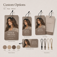 Étiquettes personnalisées imprimées pour perruques, étiquettes volantes en papier mat à marque privée avec image et texte du logo pour l'emballage de mèches de cheveux naturels