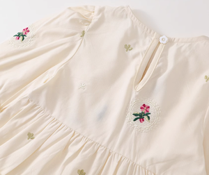 Abiti estivi personalizzati all'ingrosso per ragazze <span class=keywords><strong>a</strong></span> maniche lunghe stampe floreali in cotone al ginocchio stile Casual ODM per bambini piccoli - Product Image 5