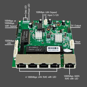 เราเตอร์ 8 กิกะบิต 1000Mbps พร้อมพอร์ต RJ45 แบบ LED 1Wan 6 พอร์ต LAN 1000Mbps และ 1 พอร์ต LAN 100Mbps รองรับซอฟต์แวร์ OpenWRT พร้อมพอร์ตเสริมหลายพอร์ต - Product Image 5