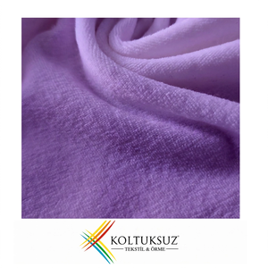 Tissu velours tricoté peigné biologique violet de haute qualité 240 g/m² 100 % coton, textile en vrac fabriqué en Turquie - Product Image 1