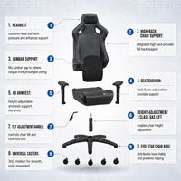 Chaise de bureau ergonomique en cuir de luxe, pivotante à 360 degrés, réglable en hauteur, avec support lombaire, pour salle de jeux