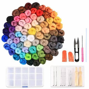 Colori feltro ad ago <span class=keywords><strong>lana</strong></span> fibra di <span class=keywords><strong>lana</strong></span> Roving per materiali artigianali fai-da-te, kit feltro ad ago - Product Image 2