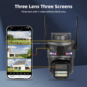 Hongnaer 8MP 360 ngoài trời nhà thông minh không dây IP Dome Camera icsee 3 ống kính 4k tầm nhìn ban đêm PTZ wifi an ninh CCTV mạng Máy ảnh - Product Image 4