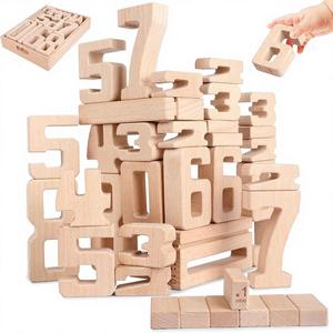 Blocs de construction en bois avec chiffres de 1 à 10, 32 pièces, jouets éducatifs mathématiques pour enfants et tout-petits de 3 ans et plus - Product Image 1
