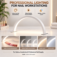 Lampe de table pour manucure en forme de demi-lune pour salon professionnel, OEM ODM, logo personnalisé, marque privée, éclairage de table pour manucure