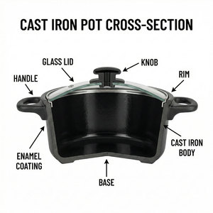 E-TOP Juego de Utensilios de Cocina Antiadherentes de Hierro Fundido de 13 Piezas a Precio Económico al por Mayor, <span class=keywords><strong>Ollas</strong></span> <span class=keywords><strong>y</strong></span> <span class=keywords><strong>Sartenes</strong></span> Portátiles <span class=keywords><strong>y</strong></span> Ligeras con Tapas <span class=keywords><strong>y</strong></span> Utensilios - Product Image 3