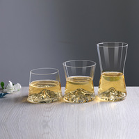 Gobelet en verre Iceberg au design moderne en forme d'entonnoir, mince, durable et réutilisable pour café, jus, bière, whisky - Vente en gros