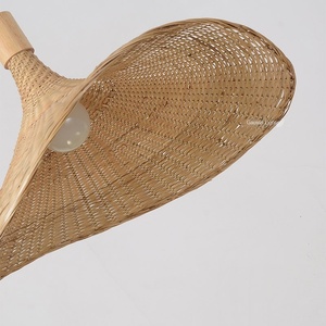 Lampadario in Bambù Transfrontaliero, Nuovo Stile Cinese, Stile Sud-Est Asiatico e Giapponese, Lampada Artistica in Rattan per Sala da Tè, Lampada a Cappello di Paglia, Lampada per Scale - Product Image 6