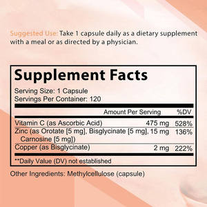 OEM capsule di zinco di buona qualità migliorare l'immunità energia Booster vitamina C zinco picolinato integratore 60 capsule/bottiglia per - Product Image 6