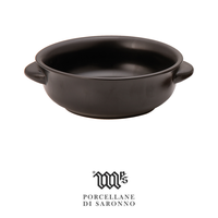 Poêle ronde noire avec 2 poignées, 15 × 5 cm, résistante au four, Mps