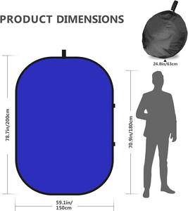 Chromakey schermo blu/grigio sfondo pieghevole bifacciale Twist sfondo grigio/blu 5 'x 7'/150x200cm pannello pieghevole - Product Image 5