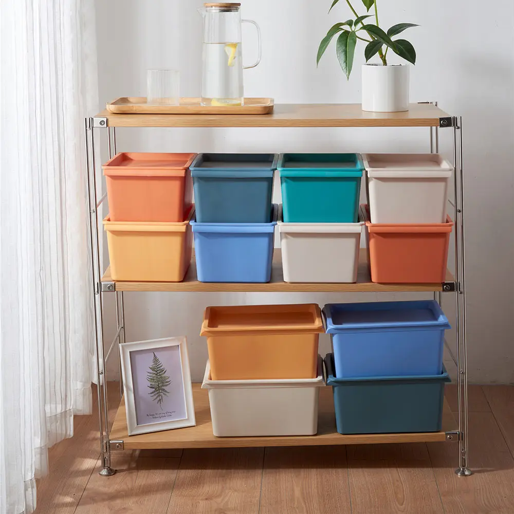 Small Size Environmental Protection Plastic Storage Box With Lid Colorful Litter Box Organize Snacks Toys Clothes Box