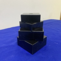 Le trophée de pierre/marbre de noir de conception moderne base 70x70x40mm a poli la surface