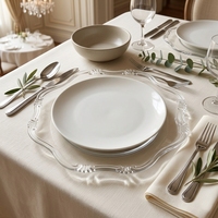 Assiette de présentation décorative en plastique or rose, style rétro et luxueux, pour la mise en table de banquets d'hôtel et de mariages