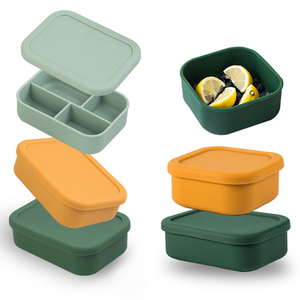 Eco-Friendly Microwave Dishwasher & Freezer Safe Silicone Lunch <b>Box</b> Containers with Airtight Lids for <b>Camping</b> Food <b>Storage</b> - Product Image 1