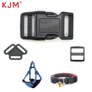 Buckles For Collars Dogs OEM ODM Accept Heavy Duty Nylon Recycle Curved Black 25mm Quick Release Contoured Plastic Adjustable Pet Buckle For Dog Collar