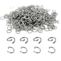 Anneaux Ouverts DIY en Or 18 Carats & Acier Inoxydable Argenté, Non-Ternissables, Accessoires de Bijouterie 100-200 Pièces/Lot, Maillons & Composants