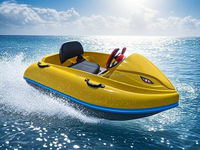 Jet ski monoplace pour activités de plein air, bateau de pêche électrique 0-50 km/h avec fonction de dérive, matériau en fibre de verre durable