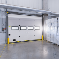 Porte sectionnelle industrielle automatique à levage électrique, résistante au vent, en alliage d'aluminium et acier, certifiée CE pour entrepôt