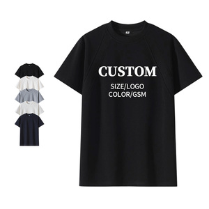 Men Crewneck Solid Color 100% Cotton Shirt Custom Embroidery Logo 220gsm Heavyweight Cotton T Shirt - Product Image 1