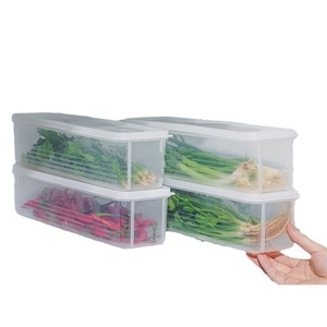 Cilantro And Scallion Storage Box Rectangle Clip On Lid Freshness Preserving Food <b>Container</b> For <b>Refrigerator</b> Use - Product Image 1