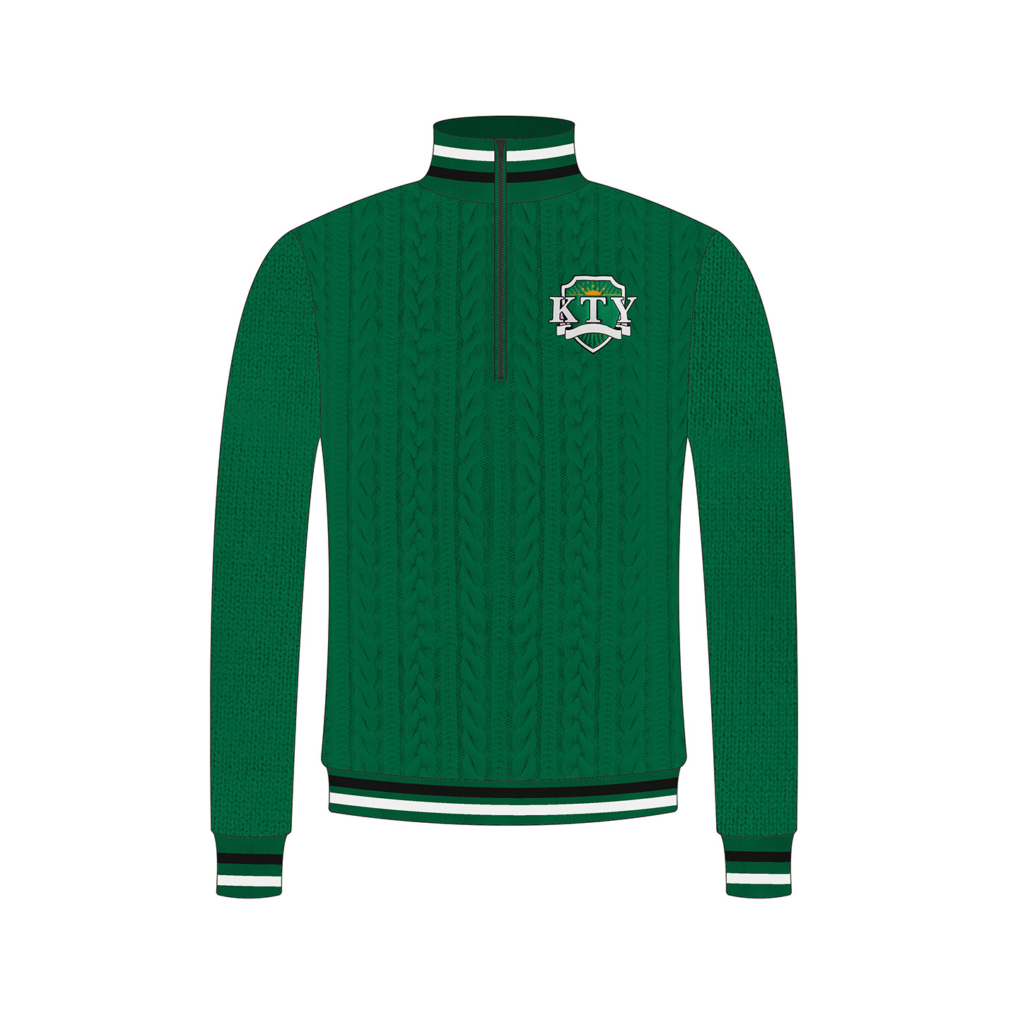 OEM Custom Men's New British Style Business Casual Zipper High Neck Knitted Sweater Brotherhood Clothing