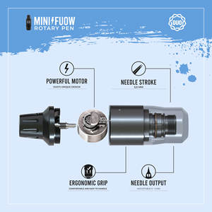 เครื่องสักลาย POTENT รุ่น Minipen Fuow โดย <span class=keywords><strong>OUO</strong></span> ความเร็ว 6,500 รอบต่อนาที แบบ RCA - Product Image 4