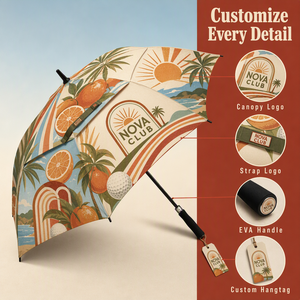Parapluie de golf promotionnel hawaïen, cadeau d'affaires, logo personnalisable, imperméable, coupe-vent, grand parapluie à ouverture automatique pour la vente en gros - Product Image 1