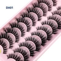Nouvelles extensions de cils synthétiques 2026, 10 paires, 18 mm, effet duveteux DA, faits à la main, minces, effet vison, 12 mm, bande complète pour maquillage