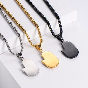 สร้อยคอมือสไตล์ฟาติมาแฮมซาทำจากสแตนเลสวินเทจขอให้โชค<span class=keywords><strong>ดี</strong></span>เครื่องรางที่ประสบความสำเร็จเครื่องประดับสำหรับบุรุษ - Product Image 3