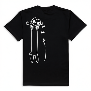 T-shirt Uomo Donna a Maniche Corte Nera con Stampa Gatto Divertente Design Amanti dei Gatti Abbigliamento Promozionale - Product Image 2