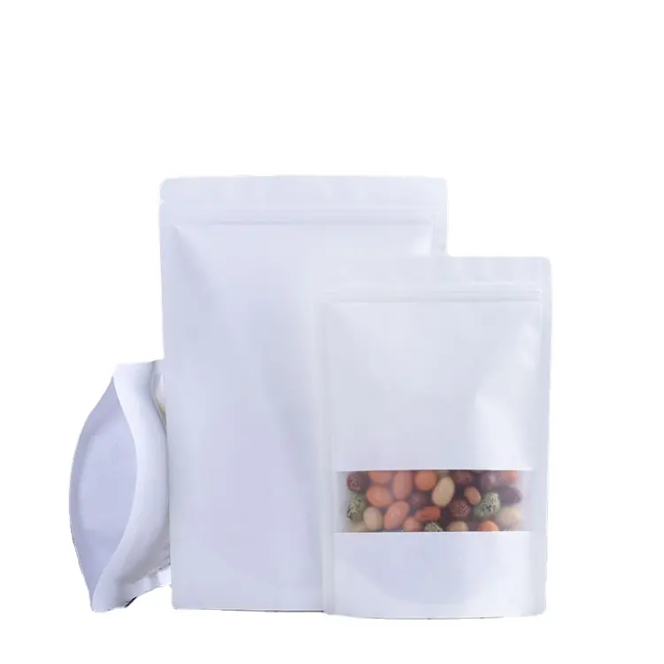 Hot-selling wholesale high quality food self-sealing bag thickened HD window kraft paper self-standing bag