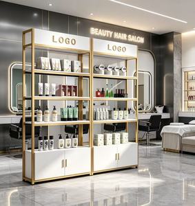Étagère de présentation pour salon écologique avec logo personnalisé, structure en acier renforcé, support de présentation robuste pour salon de beauté et salon de coiffure - Product Image 1