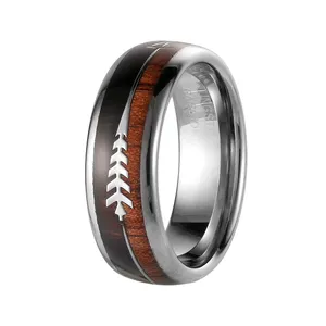 Elegant Dashing For Men Women Zebra Wood Jewelry Wedding Tungsten Carbide Stainless Steel Wood Arrow Inlay Hunting Classic Ring