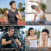Bandeau de sport personnalisé OEM de 8,5 cm de large, ultra léger (18g), respirant, anti-transpiration, élastique, pour femmes, yoga, course à pied, gym