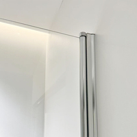 Portes de douche en verre pivotantes FUSA, en aluminium, verre trempé de 6 mm, acier inoxydable 304, fermeture en douceur pour salle de bain et maison