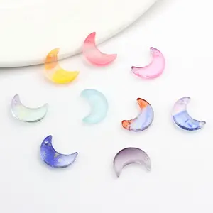 New Arrivals Multi Color Crystal Glass Bead Moon Clear Glass Crystal Loose Bead DIY Accessories For Earrings