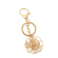 Nouvelle fleur acrylique Simple à la mode créative incrustée de diamants doux personnalisé porte-clés suspendu lot en métal