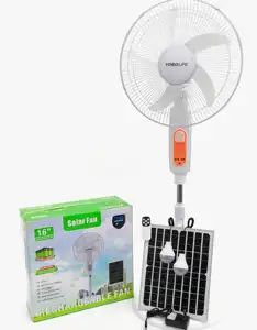 Hot Sale 16 Inch Dc Ac Standing Fans for Office Strength Factory Solar Fan LiFePO4 Battery Long Usage Time Emergency Fan