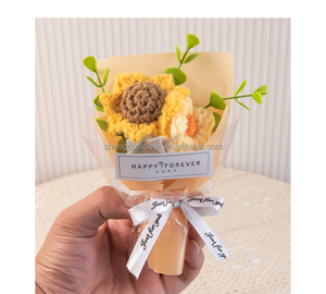 Flores de Planta de Ganchillo Hechas a Mano, Decoración del Hogar, Hilo, Flor Artificial para Decoración de Bodas, Ramo de Girasoles de Ganchillo, <span class=keywords><strong>Y3</strong></span> - Product Image 6